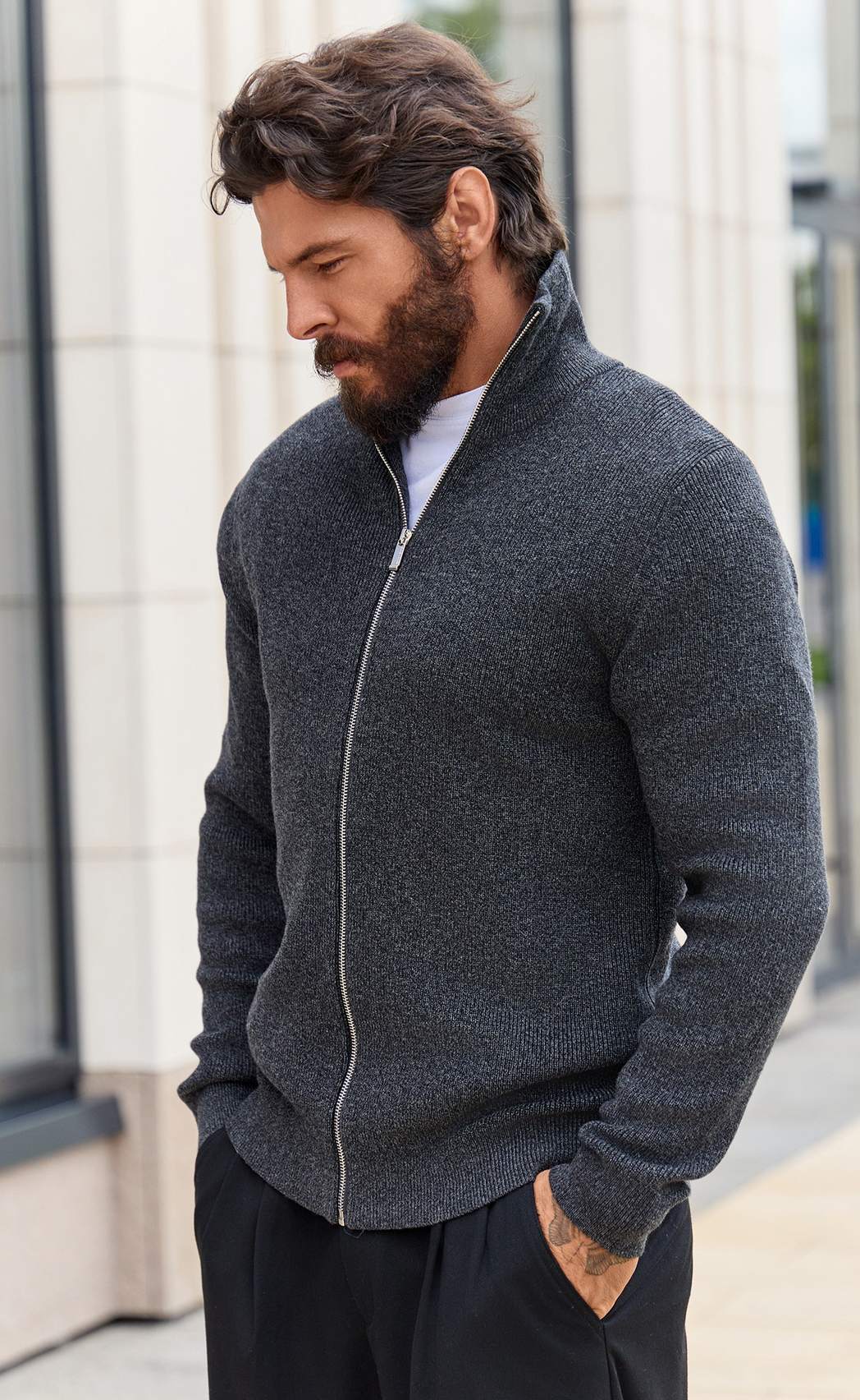 Кардиган F511-1551 d.grey melange